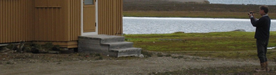 Nick Cox is observing the polar foxes