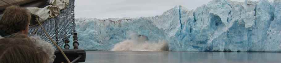 afkalvende gletsjer