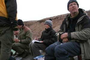 Maarten is explaining his work with a barnacle goose on his lap