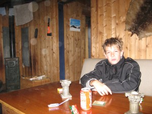 A tea break in a hut