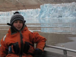 In front of the glacier