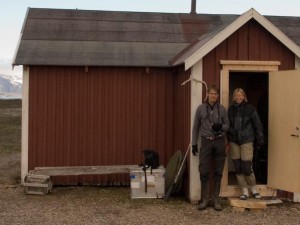 Annette and Ronald Steffen in front of the hut Gasebu